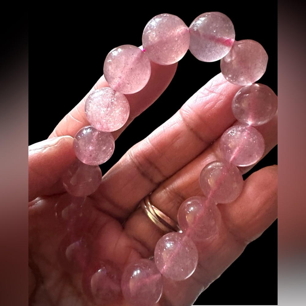 Strawberry Quartz 13.5mm Bead Bracelet